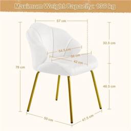 SPETLEK Velvet Accent Chair white - thumbnail 2