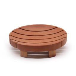 KDMD Classic Mahogany Soap Dish - Round in Brown