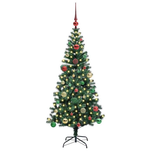 Berkfield Home Elegant Artificial Pre-lit Christmas Tree Green 150 cm PVC & Metal - image 1