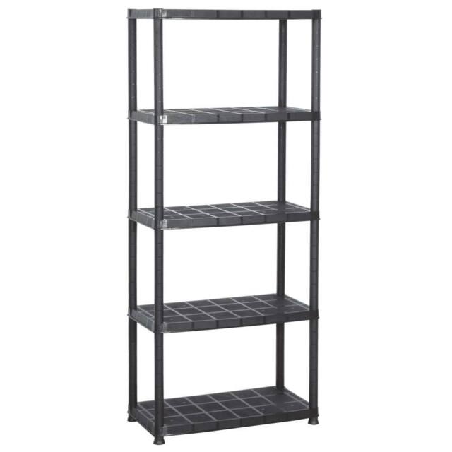 Berkfield Home Storage Shelf 5-Tier Black 71x38x170 cm Plastic - Size: 71 x 38 x 170 cm - image 1