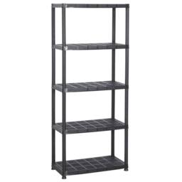 Berkfield Home Storage Shelf 5-Tier Black 71x38x170 cm Plastic - Size: 71 x 38 x 170 cm