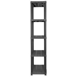 Berkfield Home Storage Shelf 5-Tier Black 71x38x170 cm Plastic - Size: 71 x 38 x 170 cm - thumbnail 4
