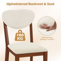 Costway Sherpa Dining Chairs Set of 2 Modern Dining Chair w/Padded Seat in Walnut - thumbnail 7