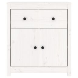 Berkfield Home Sideboard White 70x35x80 cm Solid Wood Pine - Size: 70 x 35 x 80 cm - thumbnail 5