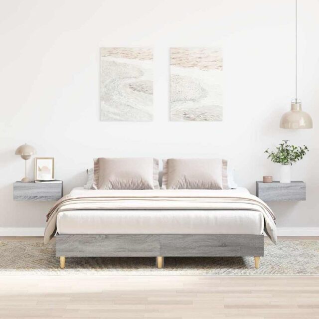 Berkfield Home Bed Frame No Mattress Grey Sonoma 150x200 cm King Size Engineered Wood - image 1
