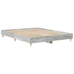 Berkfield Home Bed Frame No Mattress Grey Sonoma 150x200 cm King Size Engineered Wood - thumbnail 4