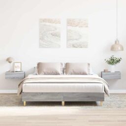Berkfield Home Bed Frame No Mattress Grey Sonoma 150x200 cm King Size Engineered Wood - thumbnail 1