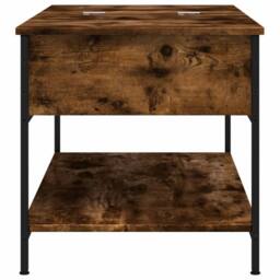 Berkfield Home Coffee Table Smoked Oak 100x50x50 cm Engineered Wood & Metal in Brown - Size: 100 x 50 x 50 cm - thumbnail 6