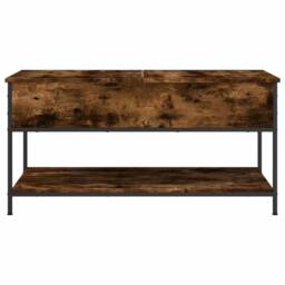 Berkfield Home Coffee Table Smoked Oak 100x50x50 cm Engineered Wood & Metal in Brown - Size: 100 x 50 x 50 cm - thumbnail 5