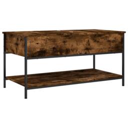 Berkfield Home Coffee Table Smoked Oak 100x50x50 cm Engineered Wood & Metal in Brown - Size: 100 x 50 x 50 cm - thumbnail 7