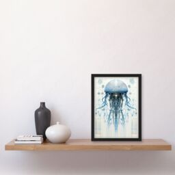 Artery8 Jellyfish Military Robot Hybrid Schematic Blueprint Futuristic Secret Complex Arcane Manuscript Gift For Him Man Cave Art Print Framed Poster - thumbnail 4