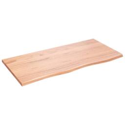 Berkfield Home Table Top Light Brown 100x50x2 cm Treated Solid Wood Oak - Size: 100 x 50 x 2 cm - thumbnail 3