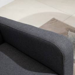 Wyld Haus Kahaba Charcoal Grey 2 Seater Loveseat Curved Linen Look Upholstery - thumbnail 8
