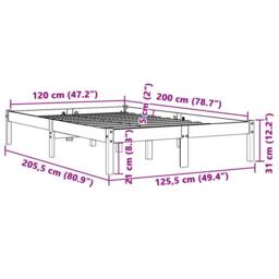 Berkfield Home Beautiful Bed Frame without Mattress Wax Brown 120x200 cm Solid W - Size: Small Double - thumbnail 8