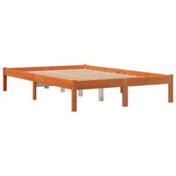Berkfield Home Beautiful Bed Frame without Mattress Wax Brown 120x200 cm Solid W - Size: Small Double - thumbnail 1