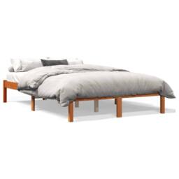 Berkfield Home Beautiful Bed Frame without Mattress Wax Brown 120x200 cm Solid W - Size: Small Double - thumbnail 3