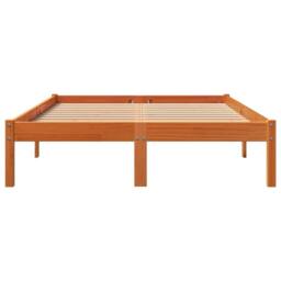 Berkfield Home Beautiful Bed Frame without Mattress Wax Brown 120x200 cm Solid W - Size: Small Double - thumbnail 4
