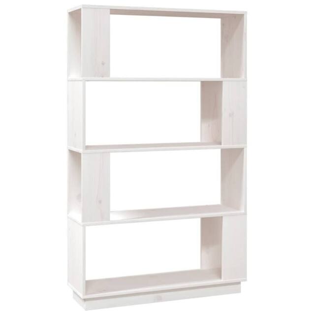 Berkfield Home Book Cabinet/Room Divider White 80x25x132 cm Solid Wood Pine - Size: 80 x 25 x 132 cm - image 1