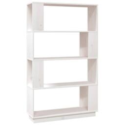 Berkfield Home Book Cabinet/Room Divider White 80x25x132 cm Solid Wood Pine - Size: 80 x 25 x 132 cm - thumbnail 1