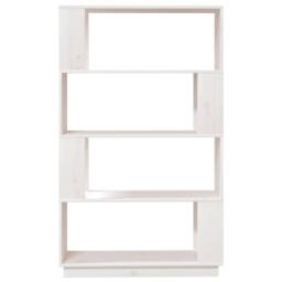 Berkfield Home Book Cabinet/Room Divider White 80x25x132 cm Solid Wood Pine - Size: 80 x 25 x 132 cm - thumbnail 5