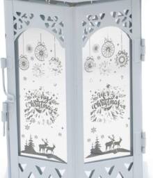 Shatchi Christmas LED Lamp Lantern Indoor USB Battery Xmas Decorative Light, White - thumbnail 3