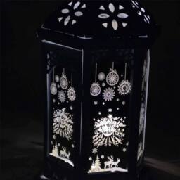 Shatchi Christmas LED Lamp Lantern Indoor USB Battery Xmas Decorative Light, White - thumbnail 4