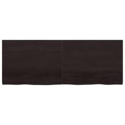 Berkfield Home Beautiful Wall Shelf Dark Grey 160x60x(2-4) cm Treated Solid Wood Oak - thumbnail 1