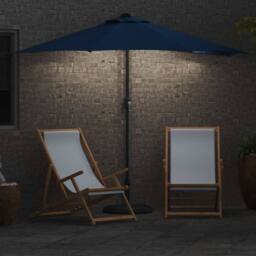 Berkfield Home Modern Garden Parasol Azurblau Large Fabric in Blue - thumbnail 4