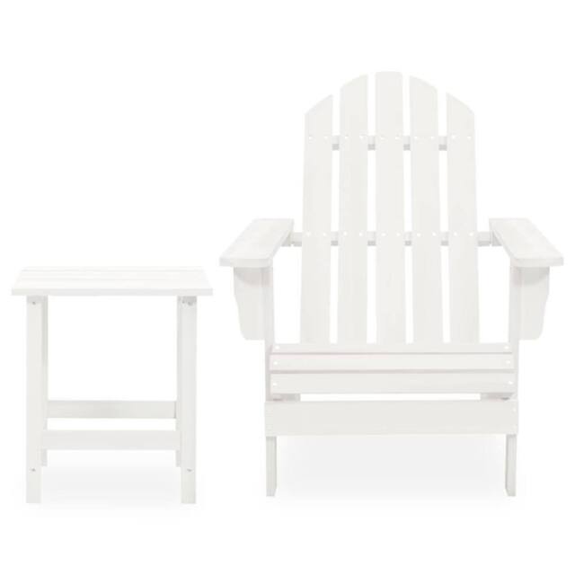 Berkfield Home Garden Adirondack Chair with Table Solid Fir Wood White - image 1