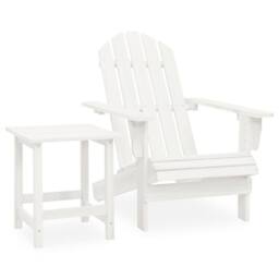 Berkfield Home Garden Adirondack Chair with Table Solid Fir Wood White - thumbnail 2