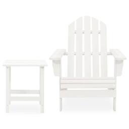 Berkfield Home Garden Adirondack Chair with Table Solid Fir Wood White - thumbnail 1