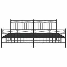 Berkfield Home Metal Bed Frame with Headboard & Footboard Black 193x203 cm - thumbnail 6