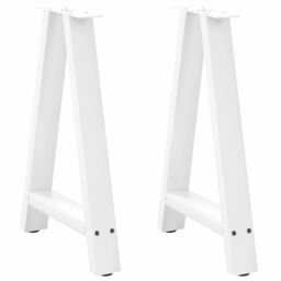 Berkfield Home Coffee Table Legs A-Shaped 2 pcs White¬†60x(72-73) cm Steel in White - thumbnail 1