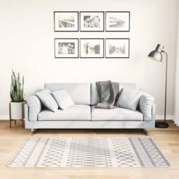 Berkfield Home Rug Washable 80x150 cm Black & White Anti Slip - Size: 100 cm diameter - thumbnail 2