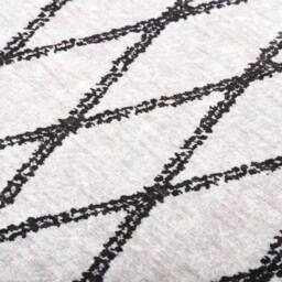 Berkfield Home Rug Washable 80x150 cm Black & White Anti Slip - Size: 100 cm diameter - thumbnail 1