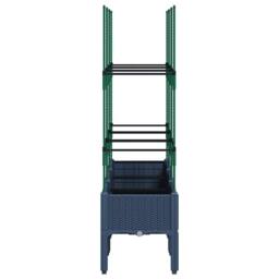 Berkfield Home Garden Planter with Trellis Blue Grey 120x40x142.5 cm PP in Dark Navy - thumbnail 4