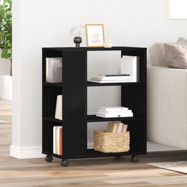 Berkfield Home Rolling Cabinet in Black Oak, 60x35x75 cm, Made of Engineered Wood - Size: 60 x 35 x 75 cm - image 1