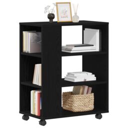 Berkfield Home Rolling Cabinet in Black Oak, 60x35x75 cm, Made of Engineered Wood - Size: 60 x 35 x 75 cm - thumbnail 2