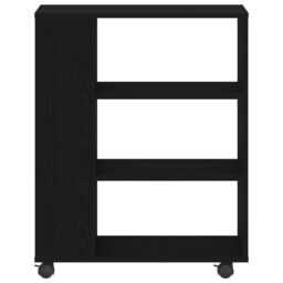 Berkfield Home Rolling Cabinet in Black Oak, 60x35x75 cm, Made of Engineered Wood - Size: 60 x 35 x 75 cm - thumbnail 4