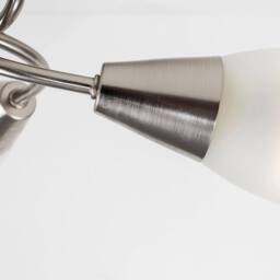 Nordara Brushed Chrome 3-Way Semi Flush Ceiling Light with Frosted Shades in Silver - thumbnail 3
