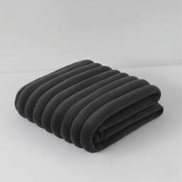 Snug City Chunky Ribbed Mink Throw Ultra Soft Warm Elegant Blanket for Sofa Bed in Grey - Size: 150 cm x 200 cm - thumbnail 2