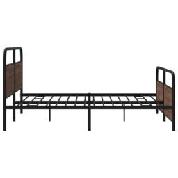 Berkfield Home Metal Bed Frame without Mattress Brown Oak 180x200 cm Super King - thumbnail 6