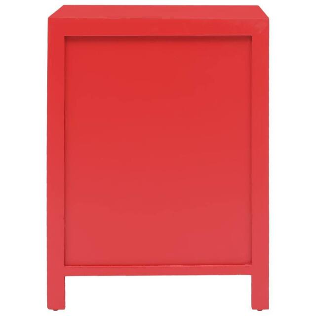Berkfield Home Decorative Bedside Cabinet Red 38x28x52 cm Paulownia Wood - Size: 38 x 28 x 52 cm - image 1