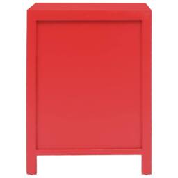 Berkfield Home Decorative Bedside Cabinet Red 38x28x52 cm Paulownia Wood - Size: 38 x 28 x 52 cm