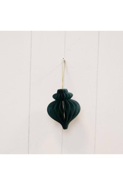 KDMD Set of 3 Dark Green Teardrop baubles - image 1