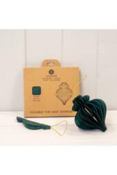 KDMD Set of 3 Dark Green Teardrop baubles - thumbnail 2