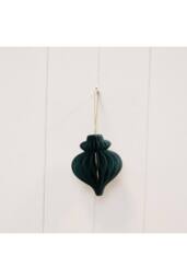 KDMD Set of 3 Dark Green Teardrop baubles