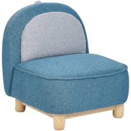 Wyld and Coco Blue Triceratops Kids Chair Polyester Upholstery Rubberwood Legs - thumbnail 2