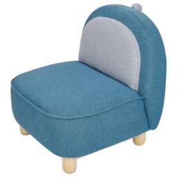 Wyld and Coco Blue Triceratops Kids Chair Polyester Upholstery Rubberwood Legs - thumbnail 4