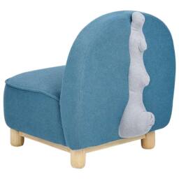 Wyld and Coco Blue Triceratops Kids Chair Polyester Upholstery Rubberwood Legs - thumbnail 5